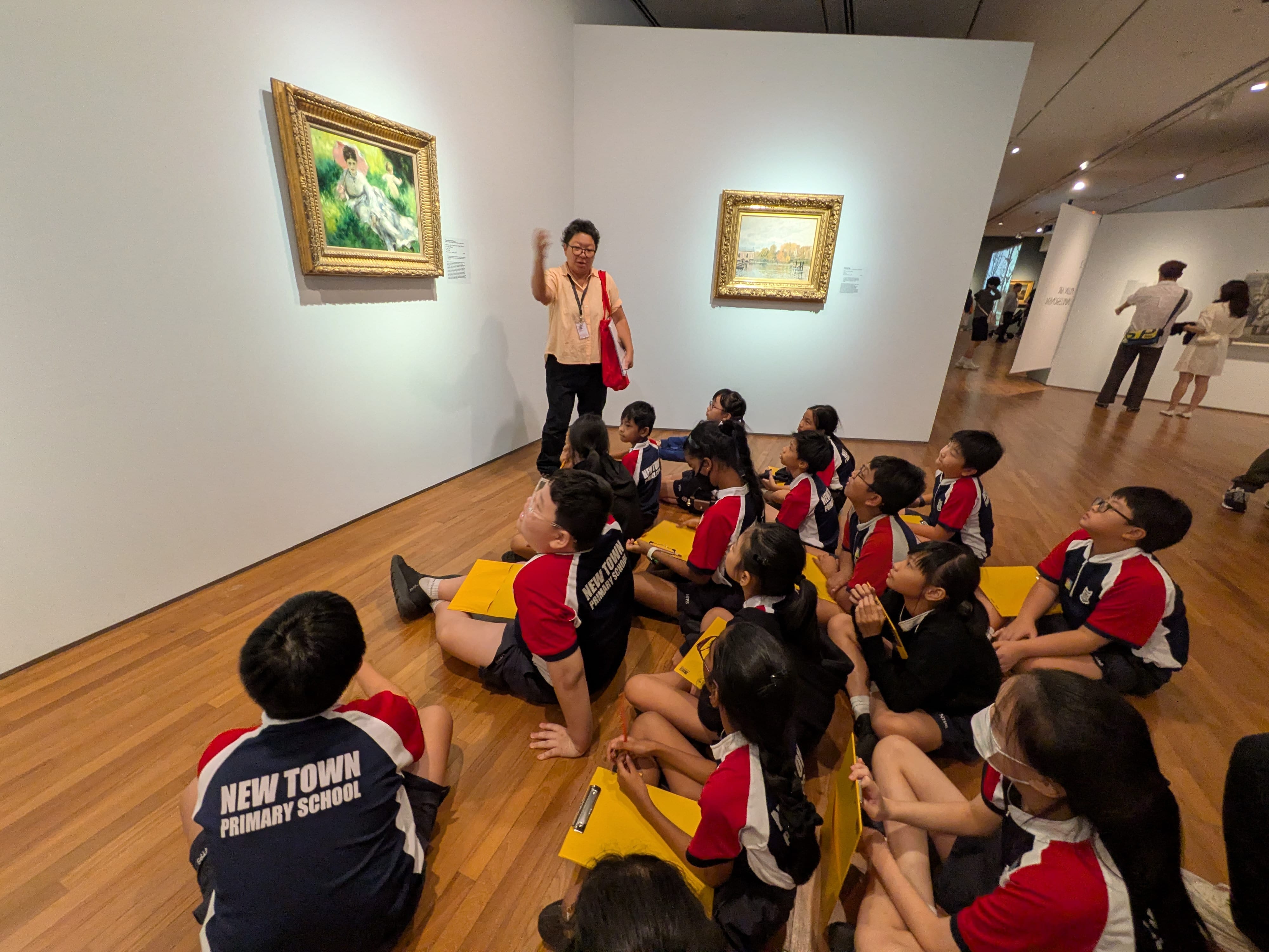 Students attending a learning journey to an art exhibition